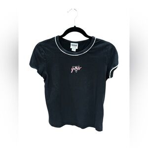 Sydney Sweeney Guess Originals x Anna Nicole Smith Black Tee with Pink Accent